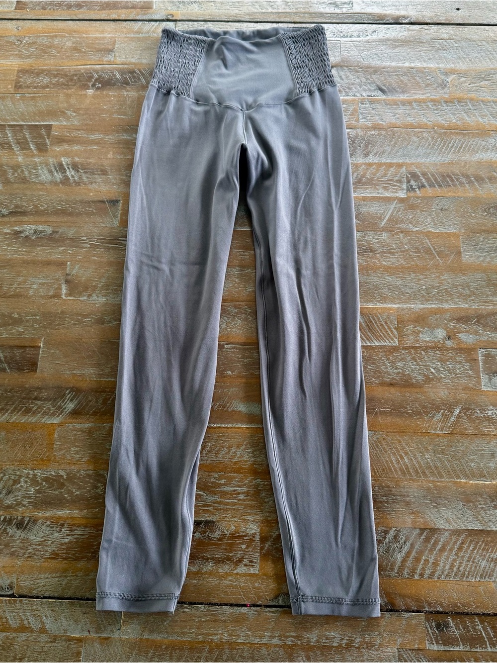 aerie Gray High-Waist Smocked Waistband Leggings
